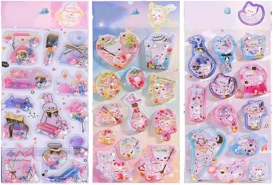 Amazon | 水入りシール ウォーター 3D 立体 PVC カプセルステッカー 3